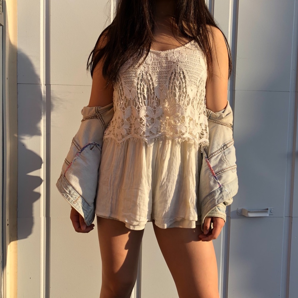 lace american eagle romper